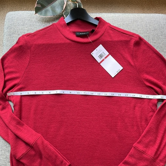 🍒 NWT Rafaella Red Long Sleeve Gold Button Sweater, Size: XL - Picture 12 of 13